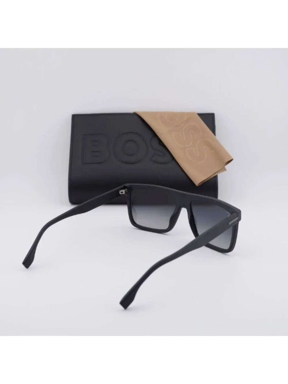 Hugo BOSS 1440/S 003/WJ Sunglasses Black Square Frame, Blue Lenses